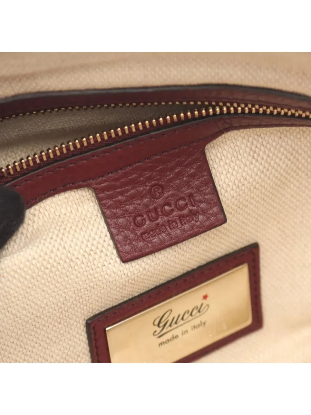 Gucci Tote Soho Interlocking 2-Way Bordeaux Leather Fringe